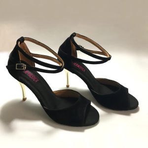 أحذية 9 سم عالية الكعب أحذية الرقص اللاتيني الأسود للنساء سالسا أحذية Dropshiping مريح الأحذية اللاتينية ms6237blsl جلد أصلي