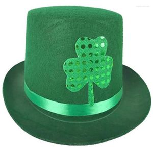 Basker Green Shamrock Hat Flat Tall Carnivals Party Stpatricks Festival Decors