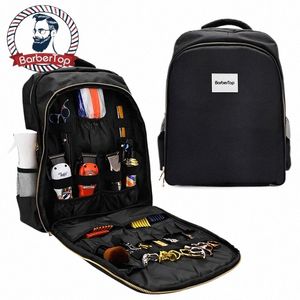 Barbertop Barber Bag Hairdring Tool Storage Bag Makeup Sal ​​stor kapacitet Ryggsäck Multifunktiella resväskor D19V#