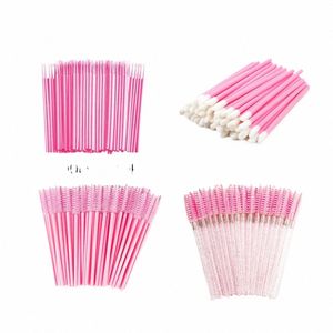 250pcs Pink Set Disposable Eyel Brushes Eyel Extensi Makeup Tools Micro Brushes Diamd Mascara Wands Eyebrow Brush z0Vy#