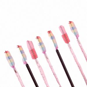 50st Eyel Brush engångsögonbrynsborstar Rainbow Mascara Wand Applicator L Extensi Cosmetic Makeup Tools Q2MF#