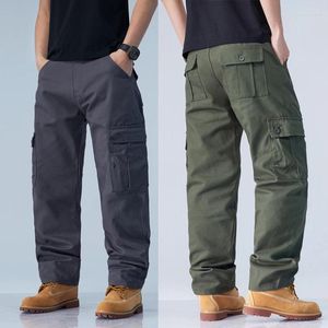 Pantaloni da uomo in puro cotone larghi dritti casual da lavoro di sicurezza resistenti all'usura pantaloni per riparazioni auto