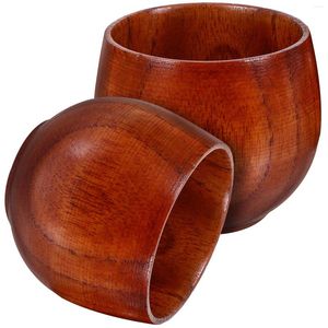 Bicchieri da vino 2 pezzi in legno S in vetro vintage per bere sake, tazza da portata in stile cinese