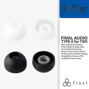 Tillbehör Final Eartips For Bo E8 True Wireless Final Audio Type E Silikon Ear Tips för TWS Earuds Samsung Buds2 Pro Eartips WF1000XM4