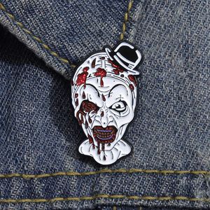 Broches esmaltados de personagem de filme de terror, dia das bruxas, palhaço, lapela, crachá, anime, desenho animado, broches, acessórios de joias para mochila, roupas