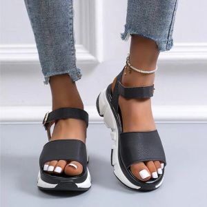 Sandalet JWL Moda Yaz Platformu Sandalet Kadın Hafif Olmayan Plaj Sıradan Ayakkabı Kadın Leopar Baskı Sandalyas Para Mujeres 43