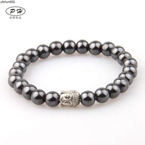 Bestsäljande svart sten Buddha Head Bead Energy Handgjorda pärlstavar DIY -armband Z5am