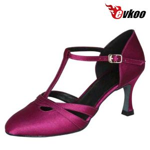 Stiefel Evkoodance -Schuhe für lateinische Tanzgröße US 412 können maßgeschneidertes Satin -Material 7cm Absatzhöhe Tanzschuhe für Frauen Evkoo337 sein