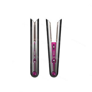 Kabelloser Haarglätter, Lockenwickler, professionelles modisches Haarstyling, Fuchsia-Farbe, EU/US/UK-Stecker mit Geschenkbox für Damen