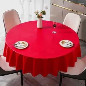 Pano de mesa A grande toalha de mesa redonda é à prova d'água, à prova de óleo, engomadoria e lavável, cor sólida, simples