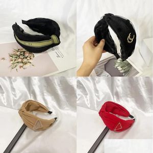 Head Bands Moda Mektup Head Band Bezi Geniş Kenar Tasarımcı Çapraz Düğümlü Hairhoop veya Kadın Açık Hava Spor Kapa Kılıç Klips Accessori OT0QI