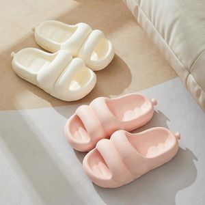 Slippers Solid Color Soft Sole Open Toe Cute Footwear For Women Home Bath Cloud Cushion Slides Classic Bathroom Shoes