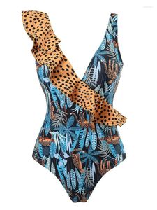 Women's Swimwear Riseado One-piece Swimsuit Ruffle 2024 Women Vintage Swimming Suit For Bath Beach Wear