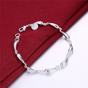 Sterling Silver Plated Full water drop Link Chain Bracelet GSSB209 fashion 925 silver plate jewelry bracelets247v
