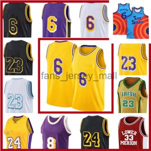 Space Jam 2 Tune Squad NCAA 6 LBJ 23 3 Anthony Los Bryant Davis Angeles Maglia da basket James Lower Merion College Lebron Stitched Jersey z18