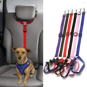 Dog Collars Two-in-one Nylon Adjustable Dogs Harness Collar Pet Accessories Car Seat Belt Lead Leash Backseat Safety