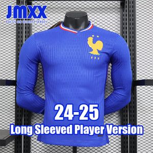 JMXX 24-25 French Long sleeved Soccer Jerseys Home Away Pre Match Mens Uniforms Jersey Man Football Shirt 2024 2025 Player Version