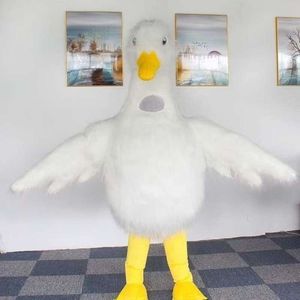 Maskottchenkostüme 2,2 m Iatable Peking-Ente-Maskottchenkostüm für Erwachsene, aufblasbares Gans-Outfit, lustiger Tiercharakter-Anzug für Unterhaltung