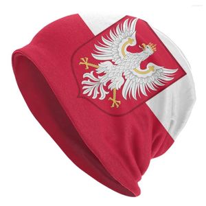 BERETS Kingdom of Polen flagga Beanie Cap unisex Vinter varm Bonnet Femme Knit Hatts Cool Outdoor Ski Skallies Beanies For Men Women