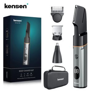 Kensen S16 Наборы бритв для волос на теле для мужчин 3 в 1 триммер для бороды IPX6 Водонепроницаемая машинка для резки Электрическая машинка для стрижки Парикмахерская 240315