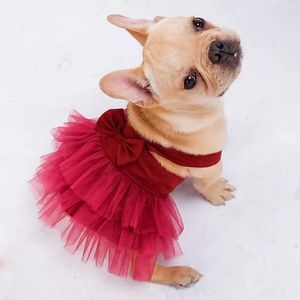 Abbigliamento per cani Comodo bretelle traspiranti Gonna di garza Vestito Primavera Estate Vestiti per cuccioli di animali domestici all'ingrosso