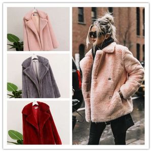 Outono e inverno coreano engrossado solto casaco de pele médio longo fino feminino preço especial