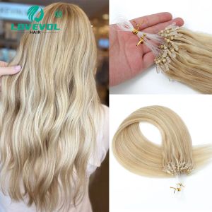 Extensions Micro Loop Echthaarverlängerungen Glatt Micro Bead Haarverlängerungen Remy Haar Micro Link Haarverlängerungen 1 Gramm/Strähne, 50 Stück