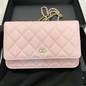 Womens woc caviar quilted leather cc bag Luxury Shoulder crossbody envelope purse designer bag lady satchel tote cosmetic fashion men chain travel Clutch hand bags