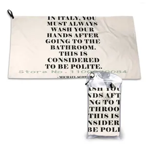 Towel In Italy-The Office Quote Quick Dry Gym Sports Bath Portable Michael Dinner Party Comedy Tv Show Bathroom Wash Your Hands