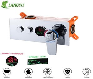 Banyo Akıllı Setler Gizli Kontrol Vanası Termostatik Karıştırma Pirinç Duvarı Monte 2 Yol Paslanmaz Çelik Kontrolör Showe2785533