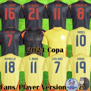 2024 COPA COPA COLOMBIA JAMES SOCCER JERSEYS KIT KIT 2025 KOLUMBIA National Team Football Shirt Home Away Set Camisetas 24 25 D. Vallayes Arango C. Chucho cuadrado