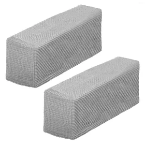Capas de cadeira 2 pcs cinza loveseat sofá braço capa manguito sofá slipcover protetor para cadeiras