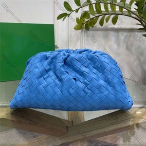 Designer Clutch Shoulder Tote Bag Luxury Peach Intrecciato Calfskin Leather Blue Fashion Märke Cross Body Womens Handbag