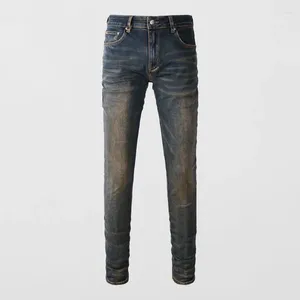 Männer Jeans Mode Designer Männer Hohe Qualität Retro Gewaschen Schwarz Blau Elastische Stretch Dünne Marke Denim Bleistift Hosen Hombre