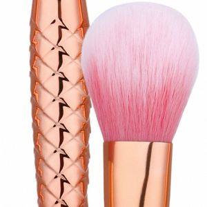 7 pcs/set Makeup Brushes Mermaid Tail Design Golden Handle Eyebrow Shadow Blusher Ccealer Powder Foundati Brush Tools Soft 637U#