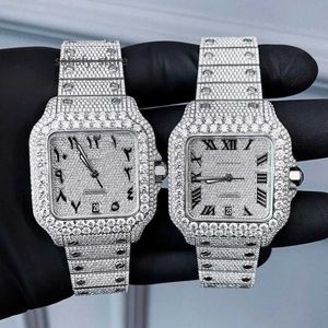 عالي الجودة مخصصة المخصصة الجليد Out VVS Moissanite Diamond Pass Diamond Tester Watch Automatic