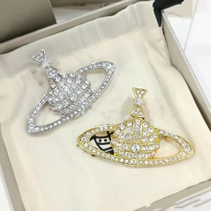 Luxury Designer Pins Letter Viviane Gold Brosches Women Men Fashion Jewelry Crystal Brooche Cjeweler Westwood 567