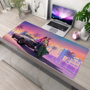 Almofadas GTA 6 Mause Pad Gaming Mat PC Gamer XXL Mouse Pad 900x400 Desktops DIY Gaming Computer Desk Acessórios Escritório Mousepad Tapetes