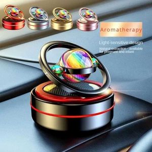 Car Air Freshener Portable electric molecular perfume diffuser Double ring auto rotating solar mini electric car Aromatherapy room Car air freshener 24323