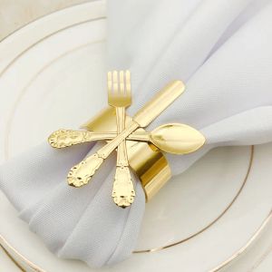 Tavolo da pranzo dell'hotel Anelli per tovaglioli Coltello occidentale Forchetta Cucchiaio Tovaglioli in metallo Anello Cucina Decorazione del desktop Asciugamano Fibbia Stoviglie TH1341