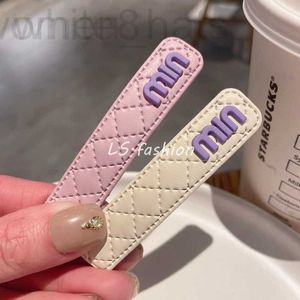 Hair Clips & Barrettes designer Summer style small fragrant letter hair clip imitation leather bangs purple beige front broken edge MLEN XB82