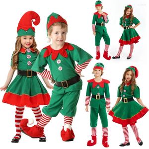 Платья для девочек, детские рождественские костюмы Санта-Клауса для косплея, карнавальный наряд для мальчиков и девочек, костюм, платье, комплект праздничной одежды для праздников
