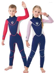 Kadın Mayo Kids Neopren Wetsuit 3mm Erkek Kızlar Tam Vücut Islak Takımlar Dalış Yüzme Sörfü için Sıcak Genç Kalın Mayo Tutun