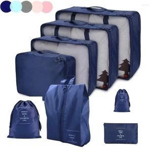 Borse portaoggetti Set da 8 pezzi Abbigliamento e merci Imballaggio comprimibile Accessori da viaggio a mano Custodia impermeabile