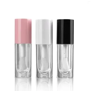 Garrafas de armazenamento Grosso Stick Lip Gloss Tube 50 Pcs 6ml Clear Pink Plastic Thumb Brush