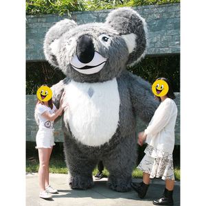 Mascot Costumes Realistic Huge Grey Koala Iatable Suit Adult Walking Mascot Costume Funny Blow Up Furry Outfit for Entertainments Party