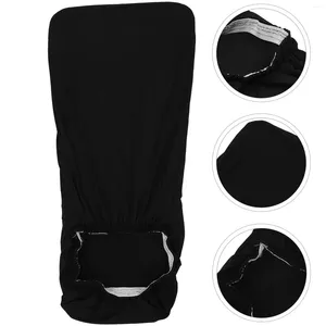 Stol täcker roterande fåtölj Slipcover avtagbar stretchdatorfällbar stolar Protector i liten storlek (svart)