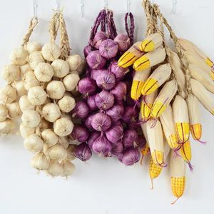 Dekorative Blumen, künstliche künstliche Früchte, lebensechte Schaumschale, Zwiebel, Knoblauch, Mais, roter Pfeffer, Tintenfisch, Küchendekoration für das chinesische Jahr