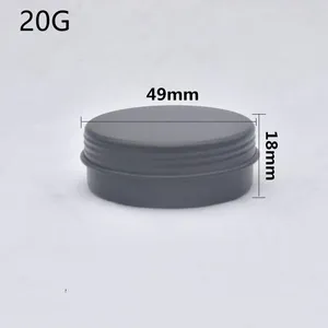 Garrafas de armazenamento 50pcs 20g Recipiente de alumínio vazio preto com tampa de parafuso Metal Tea Pot Recipientes Creme Embalagem cosmética