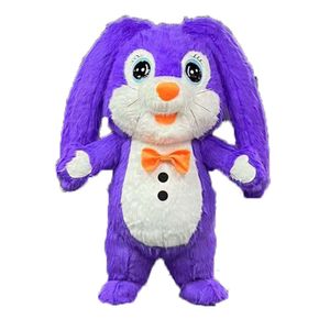 Kostium maskotki 2M/2.6M Purple Rabbit Adult Iatable Suit Furry Mascot Up Costume Easter Bunny Strój do rozrywki